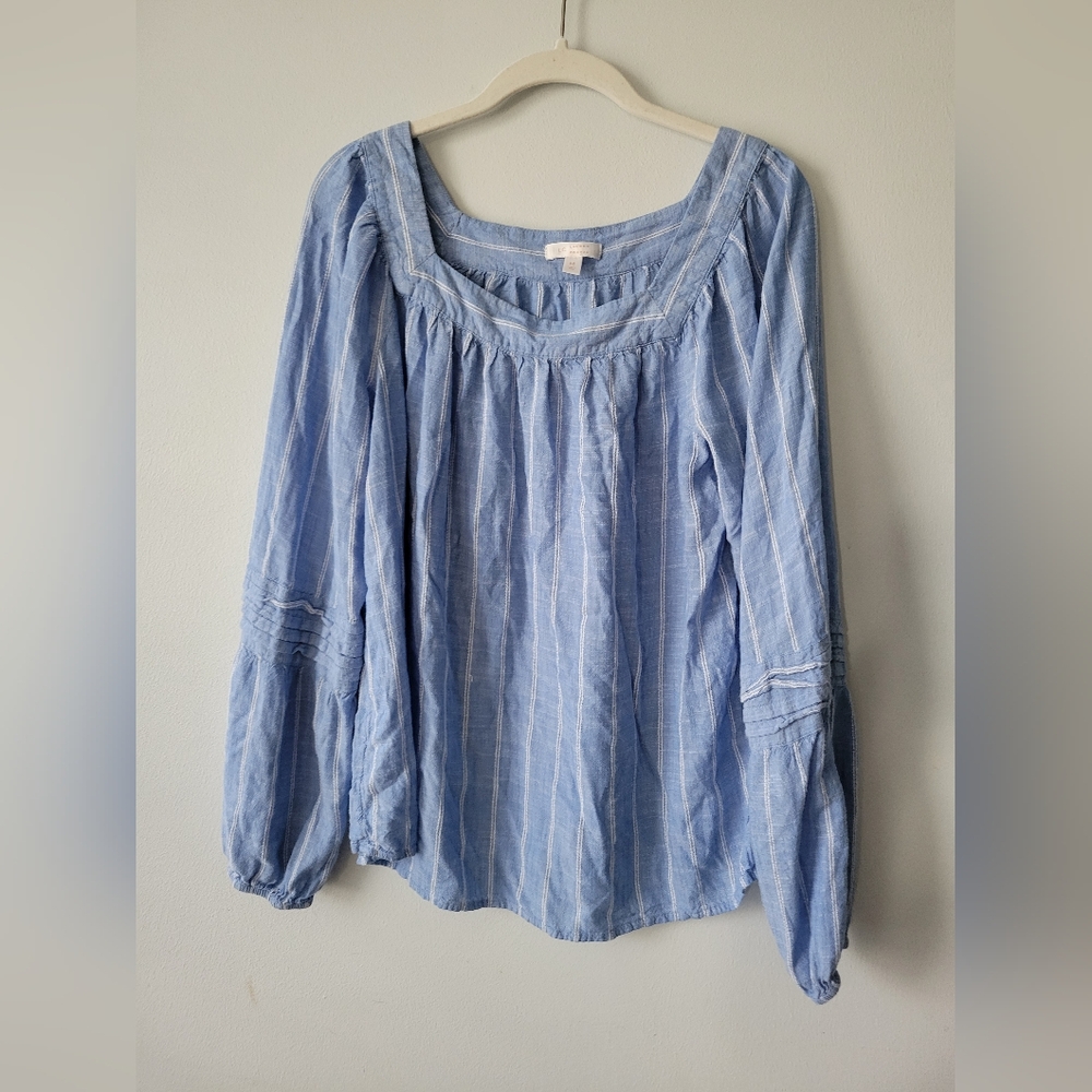 Lc by Lauren Conrad blue blouse square neck medium